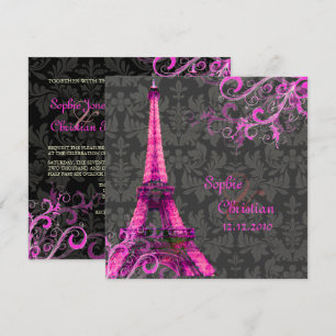 PixDezines LA TOUR EIFFEL/PINK/DIY COLOR Kaart