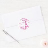PixDezines La Tour Eiffel+Swirls/DIY achtergrond Ronde Sticker (Envelop)