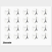 PixDezines La Tour Eiffel+Swirls/DIY kleur Ronde Sticker (Vel)
