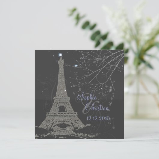 PixDezines La Tour Eiffel+Swirls Kaart (Staand voorkant)