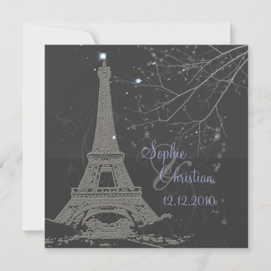 PixDezines La Tour Eiffel+Swirls Kaart (Voorkant)
