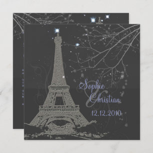 PixDezines La Tour Eiffel+Swirls Kaart