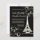 PixDezines La Tour Eiffel+Swirls Kaart (Achterkant)