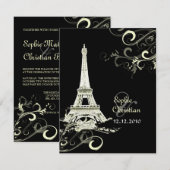 PixDezines La Tour Eiffel+Swirls Kaart (Voorkant / Achterkant)