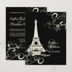 PixDezines La Tour Eiffel+Swirls Kaart