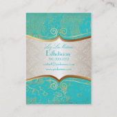 PixDezines Lace-Up/aqua Visitekaartje (Achterkant)