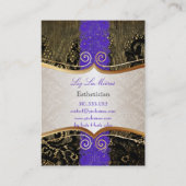 PixDezines  Lace-Up/black+paarse Visitekaartje (Achterkant)