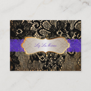 PixDezines  Lace-Up/black+paarse Visitekaartje