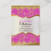 PixDezines  Lace-Up/hot pink Visitekaartje (Achterkant)