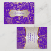 PixDezines Lace-Up/paarse Visitekaartje (Voorkant / Achterkant)