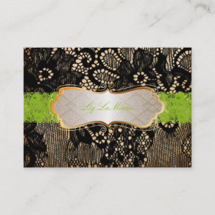 PixDezines  Lace-Up/zwart+groen Visitekaartje