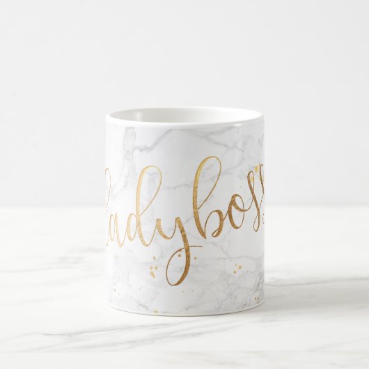 PixDezines LADYBOSS Marmer + Nepgoud/Script Koffiemok (Center)