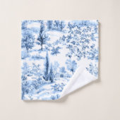PixDezines Landschap Chinoiserie, Blauw Bad Handdoek (Wasdoekje)