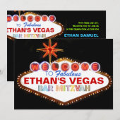 PixDezines las vegas bar Mitzvah Kaart (Voorkant / Achterkant)