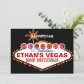 PixDezines las vegas bar Mitzvah Kaart (Staand voorkant)