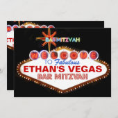 PixDezines las vegas bar Mitzvah Kaart (Voorkant / Achterkant)