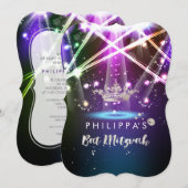 PixDezines Laser Lights/Faux Silver Crown Kaart (Voorkant / Achterkant)