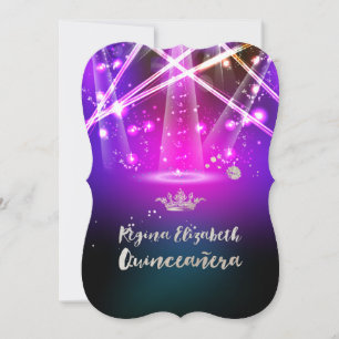 PixDezines Laser Lights Quinceanera/Sweet 15 Kaart