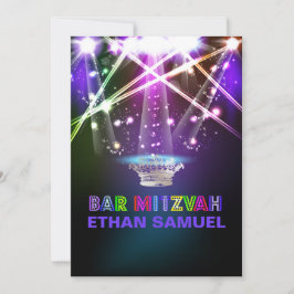 PixDezines laser/neonlampen bar mitzvah Kaart