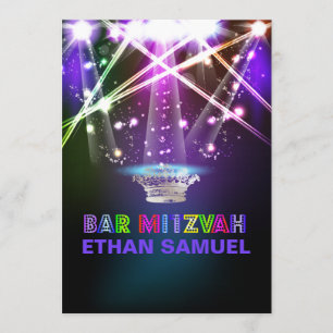 PixDezines laser/neonlampen bar mitzvah Kaart
