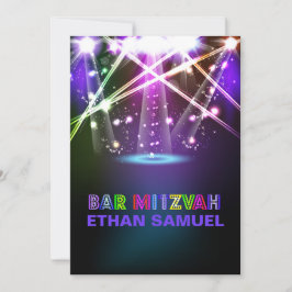 PixDezines laser/neonlampen bar mitzvah Kaart