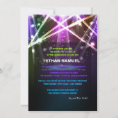 PixDezines laser/neonlampen bar mitzvah Kaart (Achterkant)