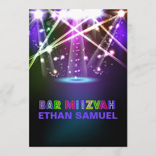 PixDezines laser/neonlampen bar mitzvah Kaart