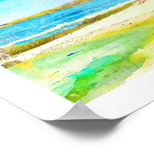 PixDezines Lazy Day bij Hualai Beach Poster (Hoek)