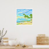PixDezines Lazy Day bij Hualai Beach Poster (Keuken)