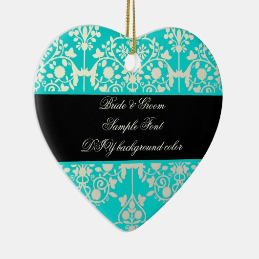 PixDezines leila damask/DIY background Keramisch Ornament (Rechts)