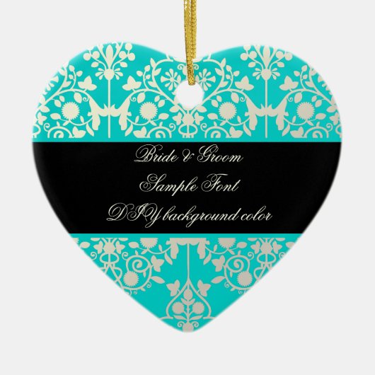 PixDezines leila damask/DIY background Keramisch Ornament (Voorkant)