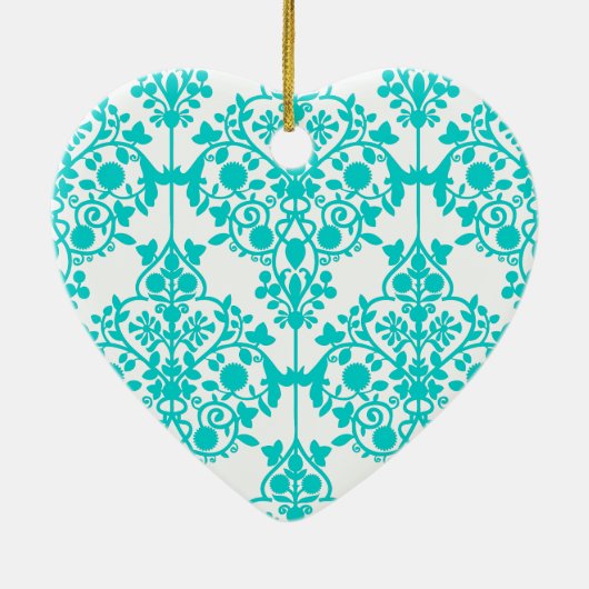 PixDezines leila damask/DIY background Keramisch Ornament (Achterkant)