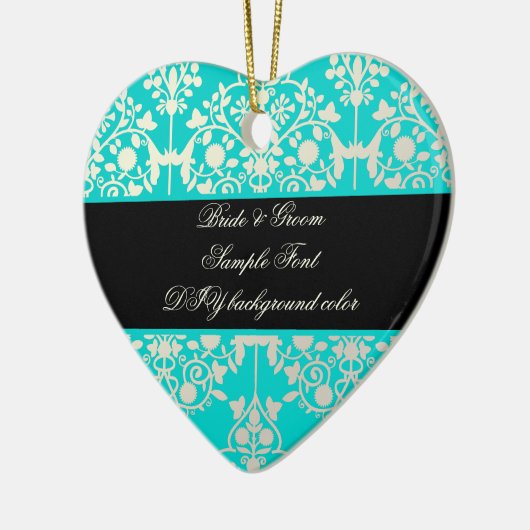 PixDezines leila damask/DIY background Keramisch Ornament (Links)