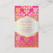 PixDezines  leila damask / faux gold Visitekaartje (Achterkant)