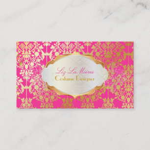 PixDezines leila damask / faux gold Visitekaartje