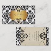 PixDezines  leila damast/faux perkament Visitekaartje (Voorkant / Achterkant)