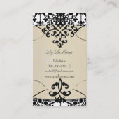 PixDezines  leila damast/faux perkament Visitekaartje (Achterkant)