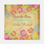PixDezines  Leis Hibiscus, Save the Date Magneet (Voorkant)