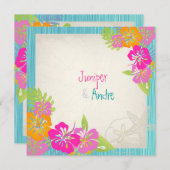 PixDezines leis/hibiscus, strand/dij kleur Kaart (Voorkant / Achterkant)