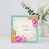 PixDezines leis/hibiscus, strand/dij kleur Kaart (Staand voorkant)