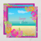 PixDezines leis/hibiscus, strand/dij kleur Kaart (Voorkant / Achterkant)