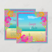 PixDezines leis/hibiscus, strand/dij kleur Kaart (Voorkant / Achterkant)