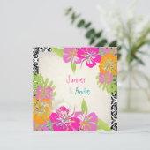 PixDezines leis/hibiscus, strand/diy background Kaart (Staand voorkant)