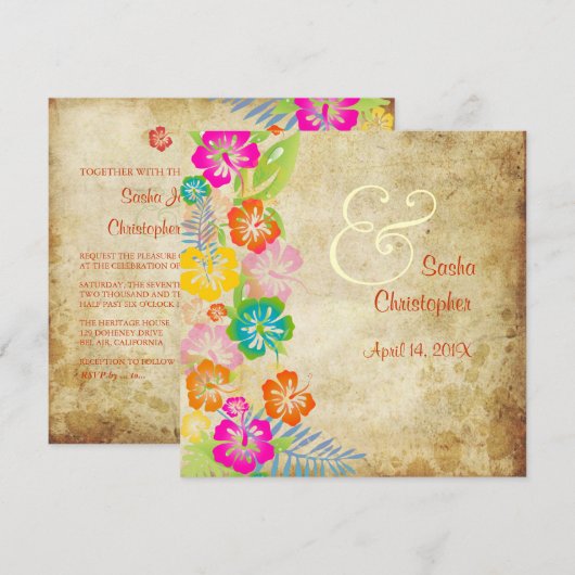 PixDezines /leis/luau/hibiscus Kaart (Voorkant / Achterkant)
