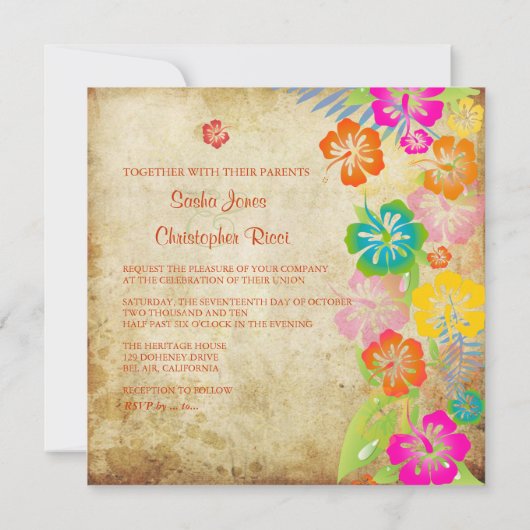 PixDezines /leis/luau/hibiscus Kaart (Achterkant)