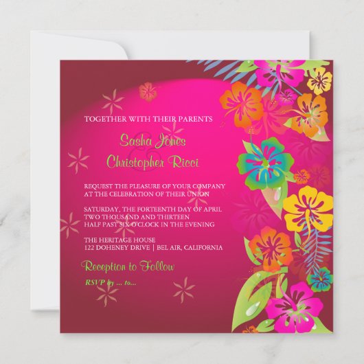 PixDezines Leis/Luau/hibiscus Kaart (Achterkant)