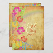 PixDezines /Leis/Luau/hibiscus+regenboog Kaart (Voorkant / Achterkant)