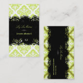 PixDezines Lemon limoen Olivia Damask/diy achtergr Visitekaartje (Voorkant / Achterkant)