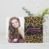 PixDezines Leopard Afstuderen foto Kaart (Staand voorkant)