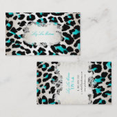 PixDezines leopard/champagne Visitekaartje (Voorkant / Achterkant)